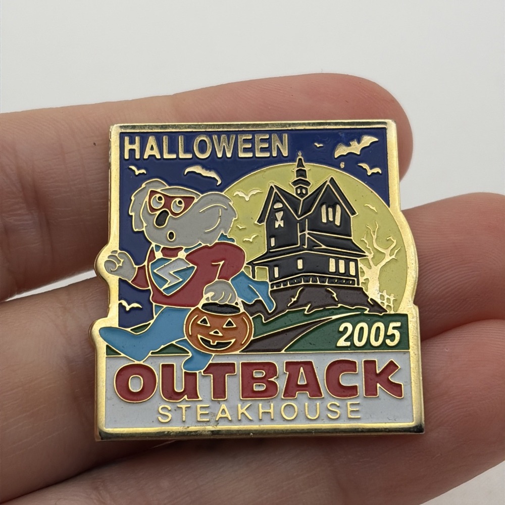 Outback Steakhouse Halloween 2005 Koala Superhero Haunted House Lapel Hat Pin